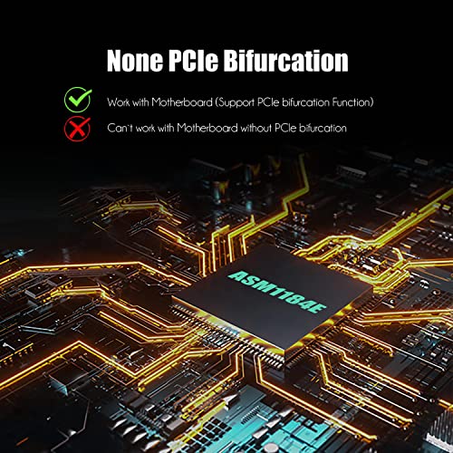 GLOTRENDS PA41 Quad M.2 NVMe to PCIe 4.0 X16 Adapter Without PCIe Bifurcation Function, Support 22110/2280/2260/2242/2230 Size (PCIe Bifurcation Motherboard is Required) - Image 5