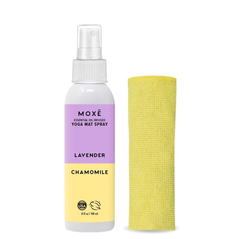 MOXE Yoga Mat Cleaner Lavender & Chamomile Essential Oils  4 ounces  Safe for All Mats & Exercise Equipment  Odor & Sweat Protection  Made in USA - Image 1
