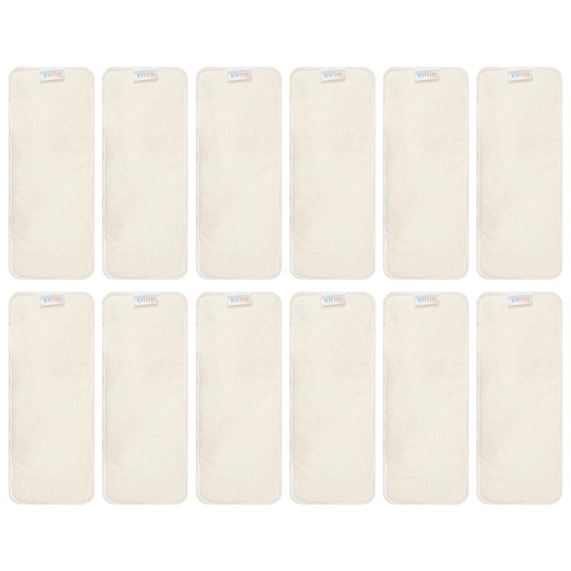 ALVABABY 12PCS Cloth Diaper Inserts 4Layer Super Soft Inserts for Diapers and Covers