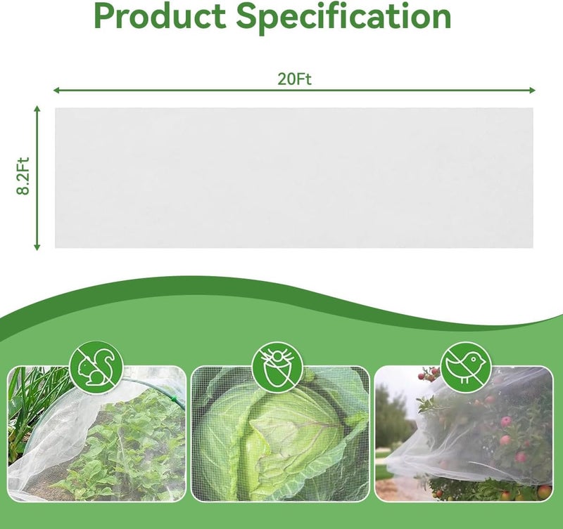 Proxima Direct 2 PCS 2.5x6 m Garden Mesh Netting, Greenhouse Protection Net Reusable Plant Covers for Protect Vegetables Fruits Plant Flower Crop Screen Barrier Net Row Covers - Image 2