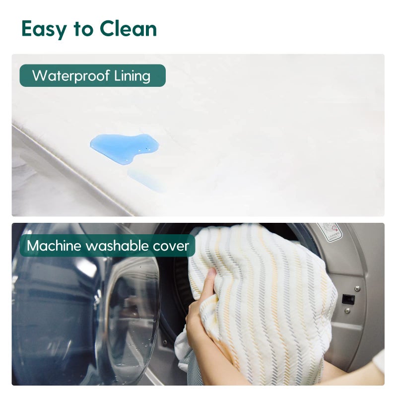 Babelio Biobased Crib and Toddler Mattress Dual-Sided, CertiPUR-US, Removable Waterproof and Machine-Washable Cover, 52"x27.5"x5" - Image 5