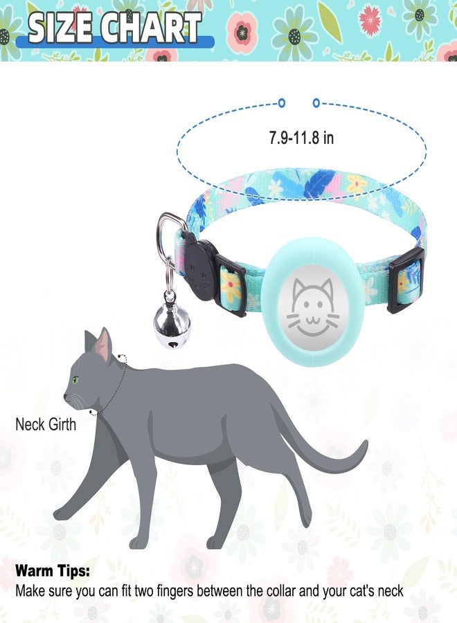 كولتيل طوق قطط KOOLTAIL قابل للفك مع حامل بطاقة تعريف هوائية وأجراس، أطواق قطط صغيرة عاكسة لطيفة، أطواق حيوانات أليفة خفيفة الوزن قابلة للتعديل مع مشبك أمان للقطط الذكور والإناث، لون أخضر - Image 2