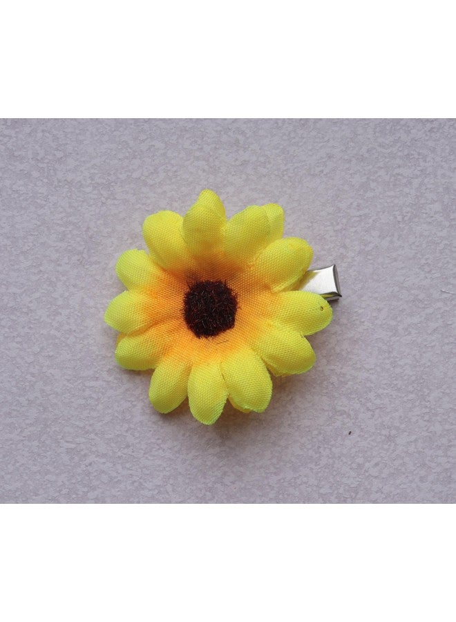 SOWAKA 6 Pcs Daisy Hair Clips Vintage Sun Flower with Alligator Clips Hair Barrette for Women Girls Wedding Summer Beach Bridesmaid Bridal Party Hair Accessories (Yellow) - Image 4