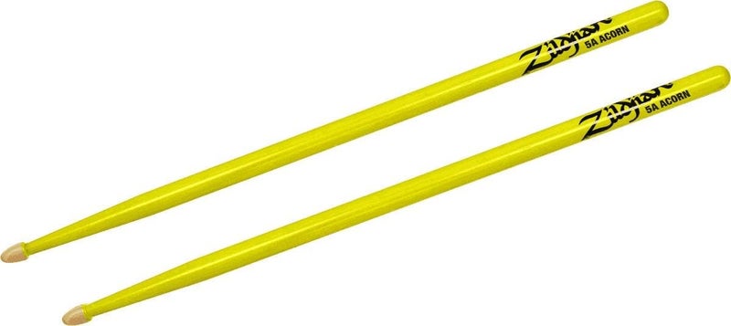 Zildjian 5A Acorn Neon Yellow Drumsticks - Image 1