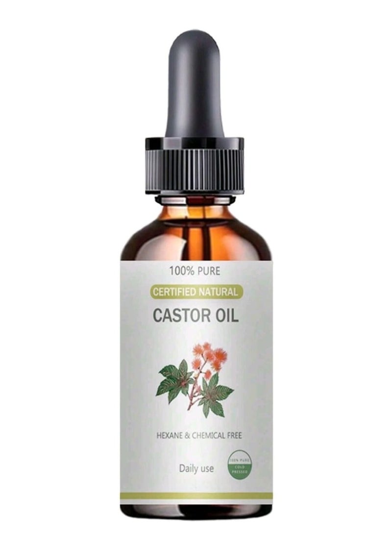 إم إي سي زيت الخروع الطبيعي العضوي، نقي 100%، خالي من الهكسان، معصور على البارد لدعم شعر ورموش وحواجب أقوى وأكثر كثافة 50 مل - Image 1