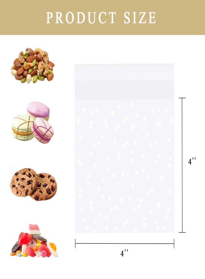 موريباك أكياس سيلوفان ذاتية الإغلاق من مورباك، 200 قطعة من أكياس البسكويت الشفافة، أكياس سيلوفان قابلة لإعادة الإغلاق لتغليف المخبوزات والهدايا، (4 بوصات × 4 بوصات، بدون ملصقات أو شرائط) - Image 2