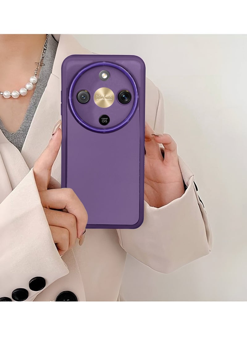 دبليو تيك غطاء خلفي للهاتف من السيليكون الشفاف الناعم لحماية عدسة الكاميرا لهاتف Honor X9d / Honor X70 5G 2025، رقيق جدًا وأنيق مع إطار كاميرا مطلي بالكهرباء - لون بنفسجي باذنجاني - Image 4