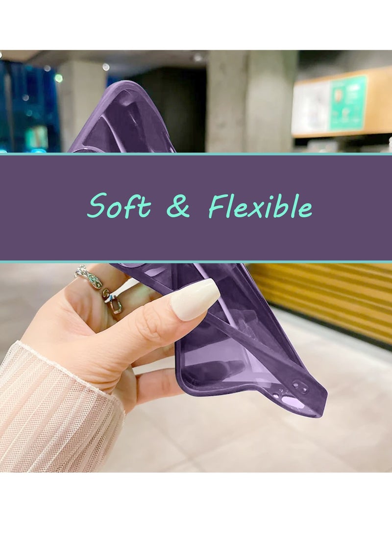 دبليو تيك غطاء خلفي للهاتف من السيليكون الشفاف الناعم لحماية عدسة الكاميرا لهاتف Honor X9d / Honor X70 5G 2025، رقيق جدًا وأنيق مع إطار كاميرا مطلي بالكهرباء - لون بنفسجي باذنجاني - Image 5