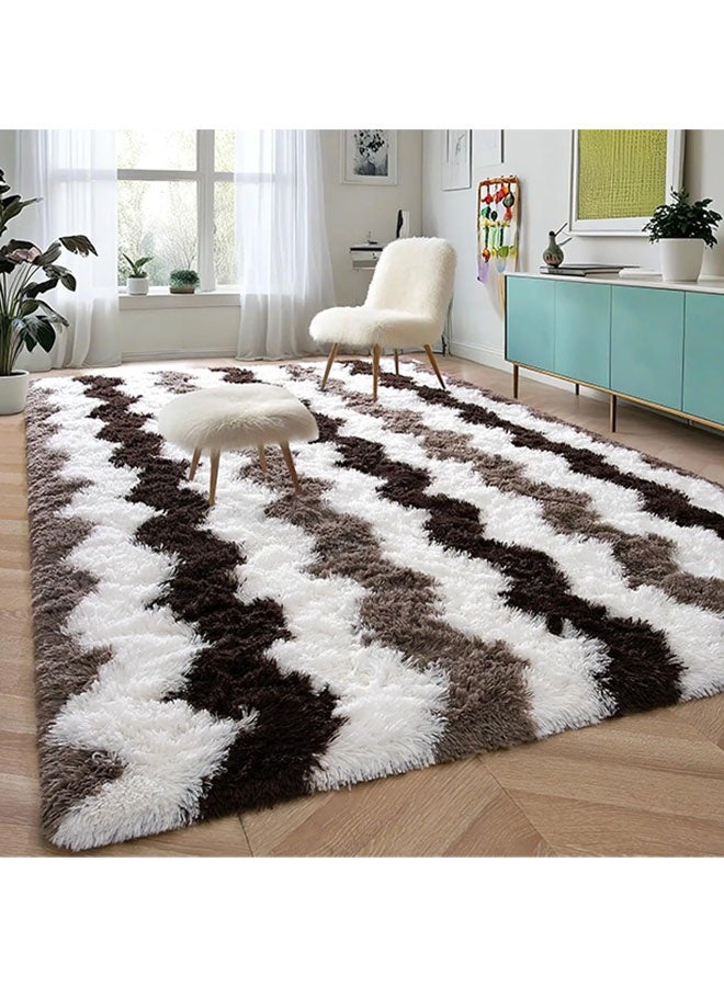 Long Hair Tie-Dyed Carpet, Area Fluffy Carpet, Extra Soft Carpet Moroccan Rugs for Bedroom Living Room Dorm Kids, High Pile Floor Rug Decor Kids Room, Nursery, Home Decor - Image 4