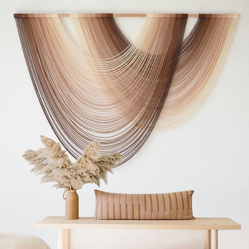 Flber Macrame Wall Hanging Dip-Dye Boho Home Decor Fiber Wall Art Craftsmanship Bedroom Livingroom 57" W x 39" L - Image 4