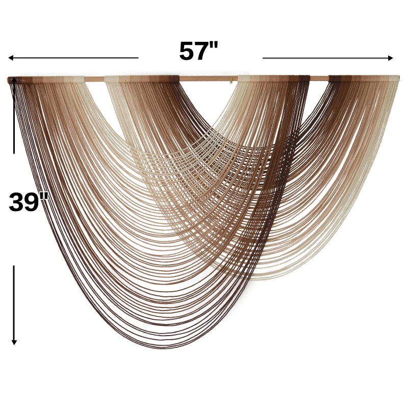 Flber Macrame Wall Hanging Dip-Dye Boho Home Decor Fiber Wall Art Craftsmanship Bedroom Livingroom 57" W x 39" L - Image 5