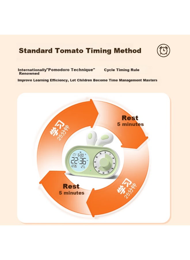 Timess Visual Timer Alarm Clock For Students And Children, Smart Wake-up Device With Night Light, Rechargeable Time Management Tool For Rooms And Timers - Image 3