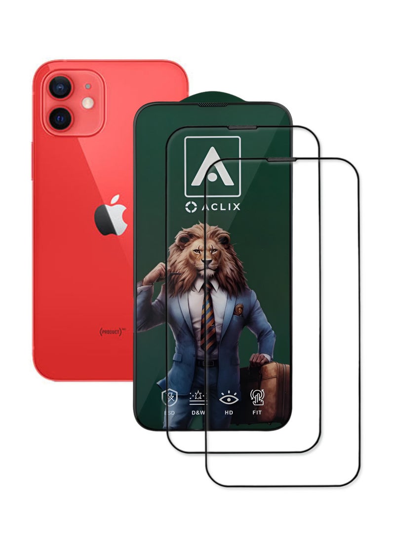 ACLIX 2 Pieces Antistatic ESD Dustproof Premium Quality High Definition Tempered Glass Screen Protector Designed For  iPhone 12 - Image 1