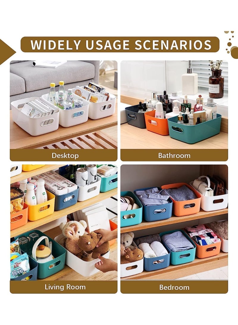 Homify 6 PCS Plastic Storage Basket, 24.5*18*10CM Kitchen Pantry Organizer and Storage, Multicolour Plastic Storage Containers Under Bed, Under Sink Bathroom Organizer - Image 3