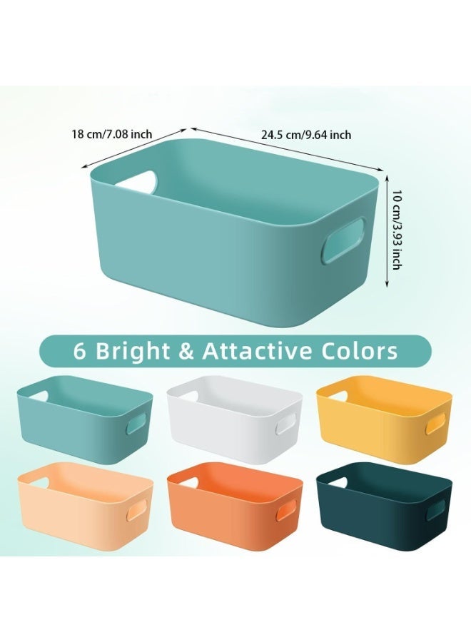 Homify 6 PCS Plastic Storage Basket, 24.5*18*10CM Kitchen Pantry Organizer and Storage, Multicolour Plastic Storage Containers Under Bed, Under Sink Bathroom Organizer - Image 5