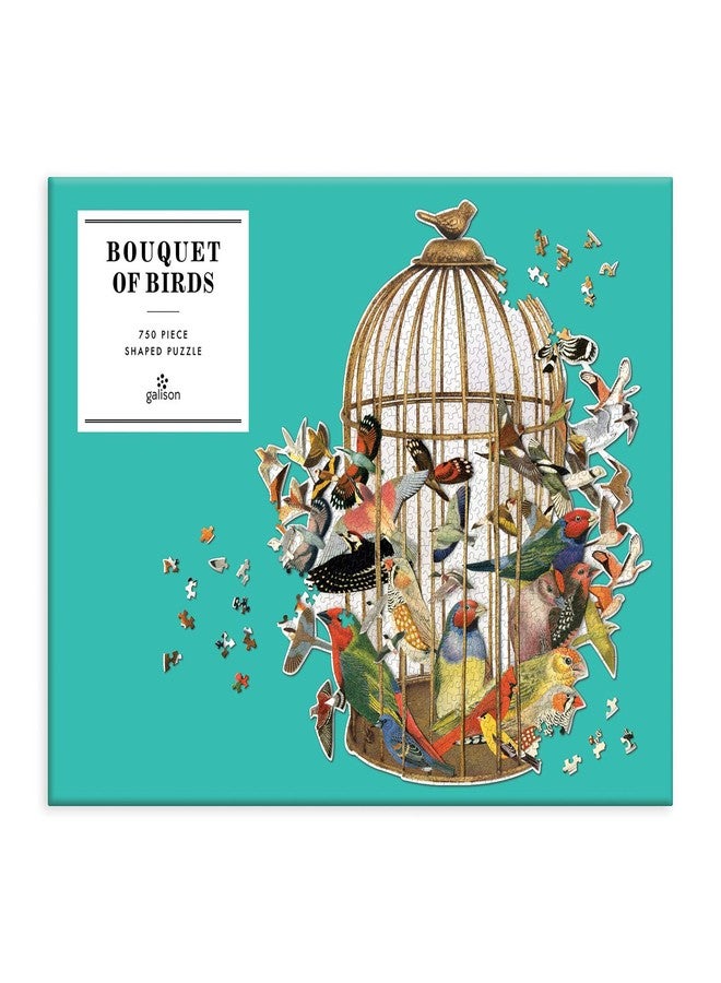 Galison Bouquet of Birds Shaped Puzzle, 750 Pieces, 21.5” x 23.3'' - Jigsaw Puzzle Featuring a Stunning Die-Cut Design from Artist Ben Gilles - Thick, Sturdy Pieces - Challenging Family Fun,Multicolor - Image 3