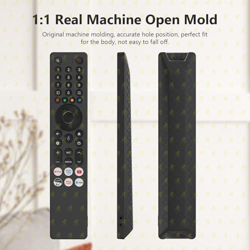 RAYA Silicone Remote Cover Compatible with TCL TV Remote 2025 Model TCL V6C /TCL T6C /TCL P7K /TCL Q6CS /TCL T89C Series QLED TV Remote Case with Lanyard [Remote NOT Included] (Black) - Image 4