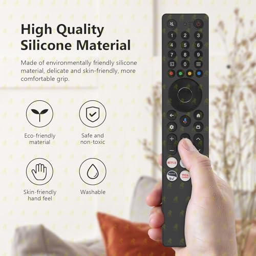 RAYA Silicone Remote Cover Compatible with TCL TV Remote 2025 Model TCL V6C /TCL T6C /TCL P7K /TCL Q6CS /TCL T89C Series QLED TV Remote Case with Lanyard [Remote NOT Included] (Black) - Image 3