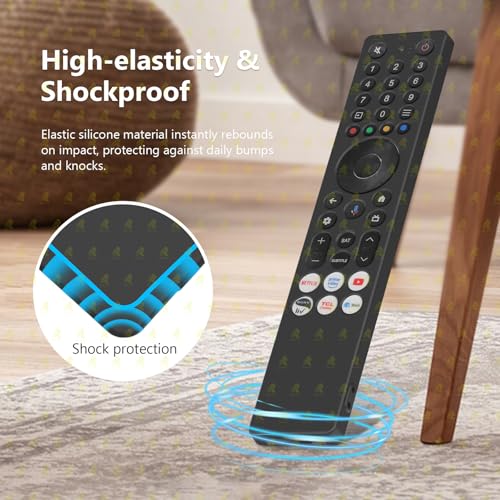 RAYA Silicone Remote Cover Compatible with TCL TV Remote 2025 Model TCL V6C /TCL T6C /TCL P7K /TCL Q6CS /TCL T89C Series QLED TV Remote Case with Lanyard [Remote NOT Included] (Black) - Image 5
