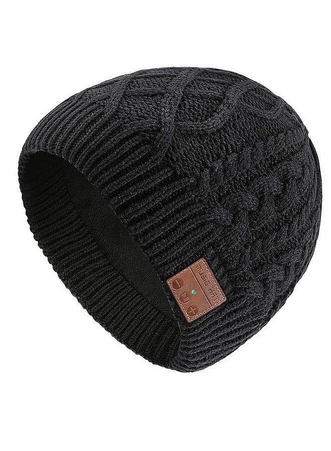 BGJOY Wireless Beanie Headphone Hat For Women Winter Warm Headset Hats Cap Music Beanie With Headphones Built-In Stereo Speakers Mic For Outdoors Sports Running Skiing Woman Men Teenagers Her Him Black - Image 1