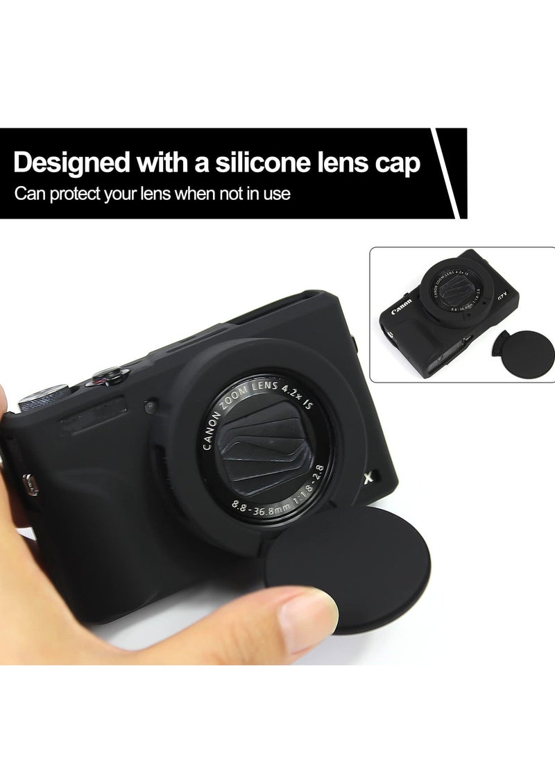 Generic Silicone Gel Camera Case for Canon PowerShot G7x Mark III Protective Rubber Soft Camera Cover Bag Black  - Image 3