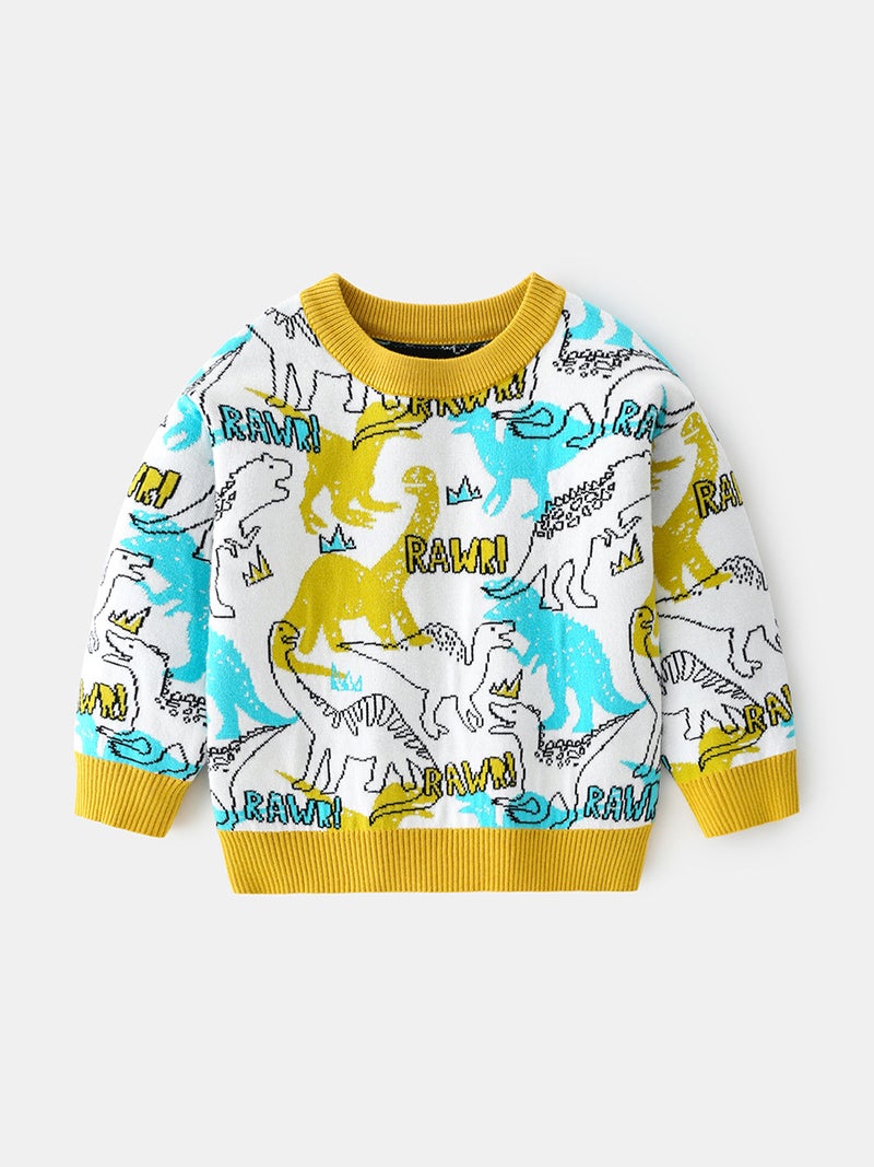 Children'S Western Style Sweater 2025 Autumn New Boys And Girls Korean Style Handsome Knitted Cartoon Tops Children'S Clothing - Image 4