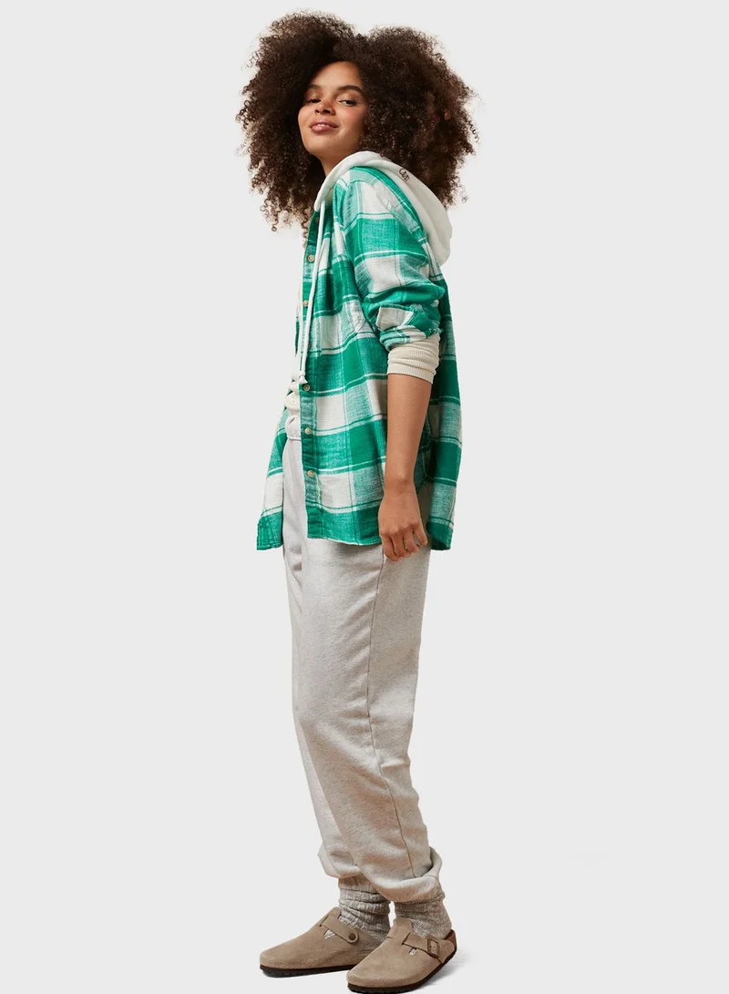 American Eagle Checked Hoodie