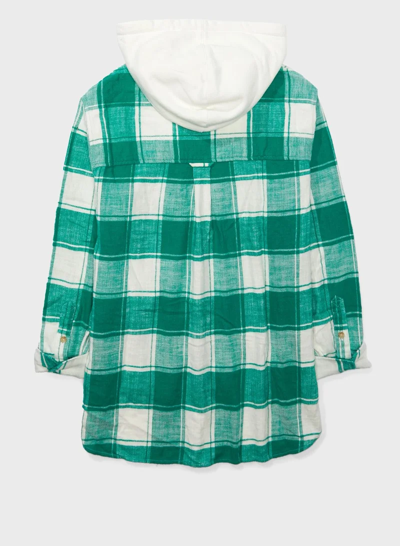 American Eagle Checked Hoodie