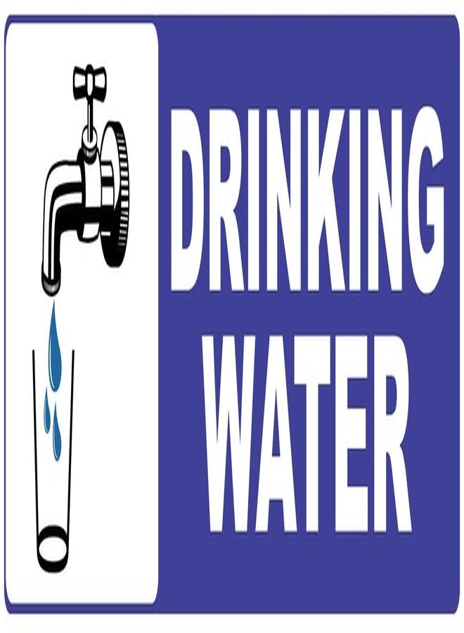 VAAIMAI Drinking Water Foam Board Sticker Sign Board 12X4 Inch Vinyl UV Laminated Waterproof Blue, Pack of 1 - Image 1
