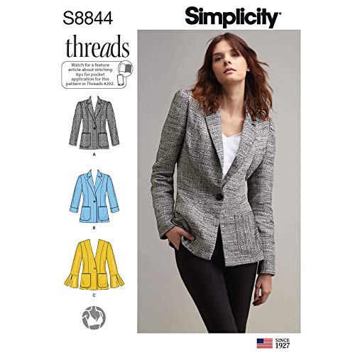 Simplicity Pattern S8844 Miss Petite Unlined Blazer, H5 (6-8-10-12-14) - Image 5