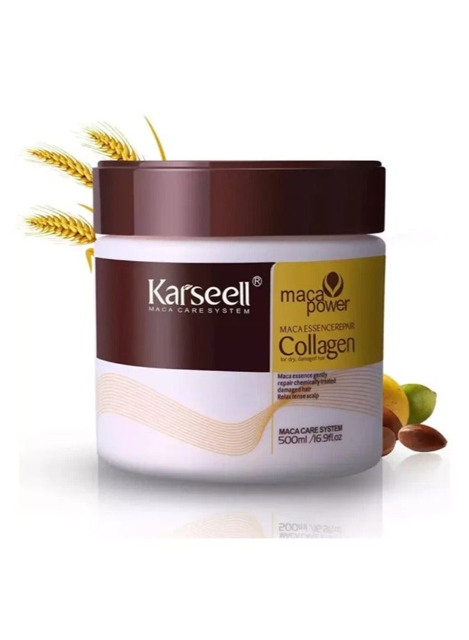 Karseell Collagen Hair Mask for Deep Repair, Intense Hydration, Dry and Damaged Hair, Eliminates Frizz, All Hair Types 500 ml - Image 1