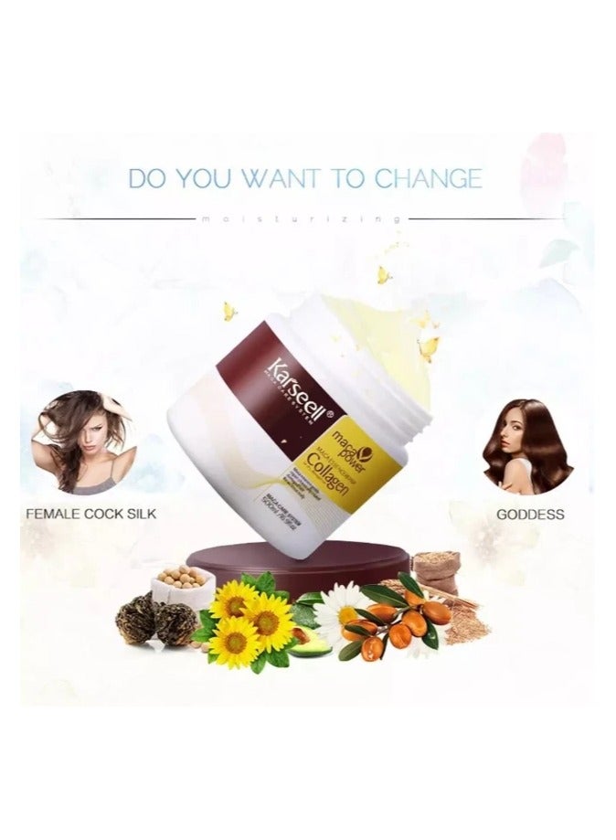 Karseell Collagen Hair Mask for Deep Repair, Intense Hydration, Dry and Damaged Hair, Eliminates Frizz, All Hair Types 500 ml - Image 5