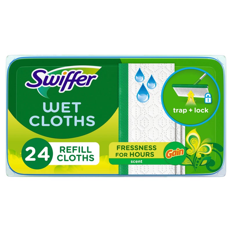 Swiffer Sweeper Wet Mopping Cloths MultiSurface Floor Cleaner with Gain Original Scent 24 Count