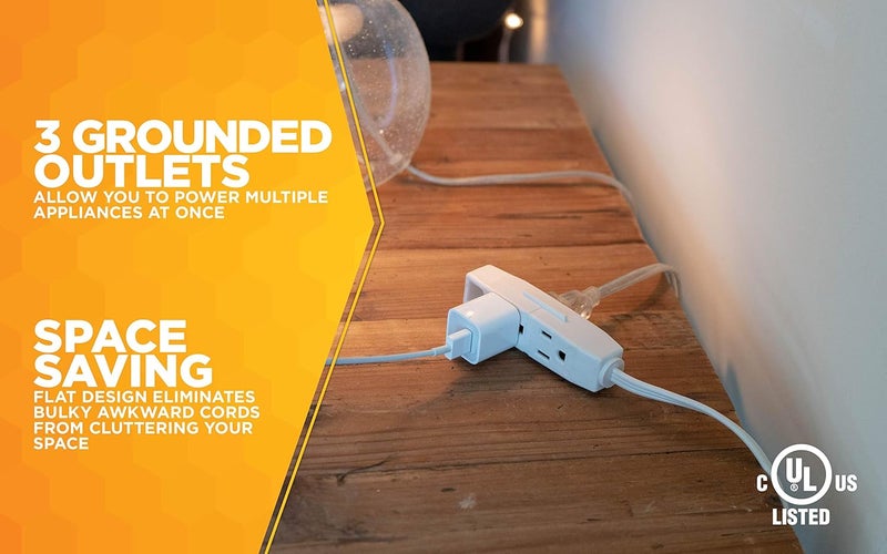 Woods Coleman Cable 03517 Flat Plug Extension Cord, 16/3 Grounded with 3-Outlet Trinector Tap, 6-Foot - Image 3