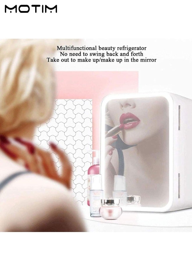 Motim 8 Liter Cooler and Warmer Mini Fridge for Skin Care, Cosmetics, Food, Portable Car Cosmetic Refrigerator, Double-layer Fridge, Great for Bedroom, Office, Car, Dorm - Image 4