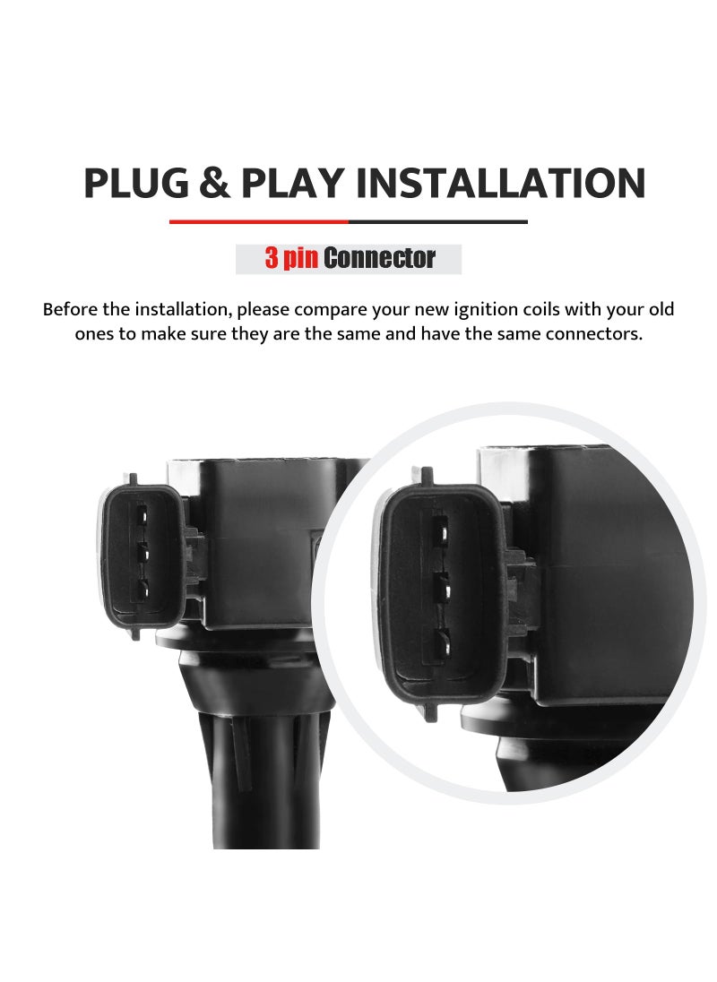 NPAUTO Ignition Coil Pack Replacement for V6 3.5 4.0 2002 2003 2004 2005 2006 2007 2008 Nissan Maxima Pathfinder Altima Frontier Murano Quest Xterra 02-04 Infiniti I35 QX4, UF349 C1406, Set of 6  - Image 5