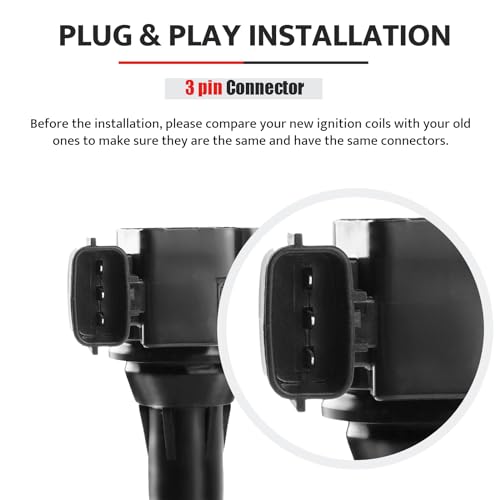 NPAUTO استبدال حزمة ملف الإشعال لـ V6 3.5 4.0 2002 2003 2004 2005 2006 2007 2008 نيسان ماكسيما باثفايندر ألتيمّا فرونتير مورانو كويست إكستيرا 02-04 إنفينيتي I35 QX4، UF349 C1406، مجموعة من 6 - Image 5