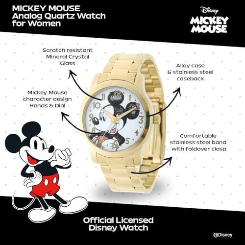 Disney Officially Licensed Mickey Mouse Watch for Men Vintage Analog Quartz Waterproof Mens Watch with Casual Bracelet Durable Quality Materials Perfect for Everyday Wear - Image 3