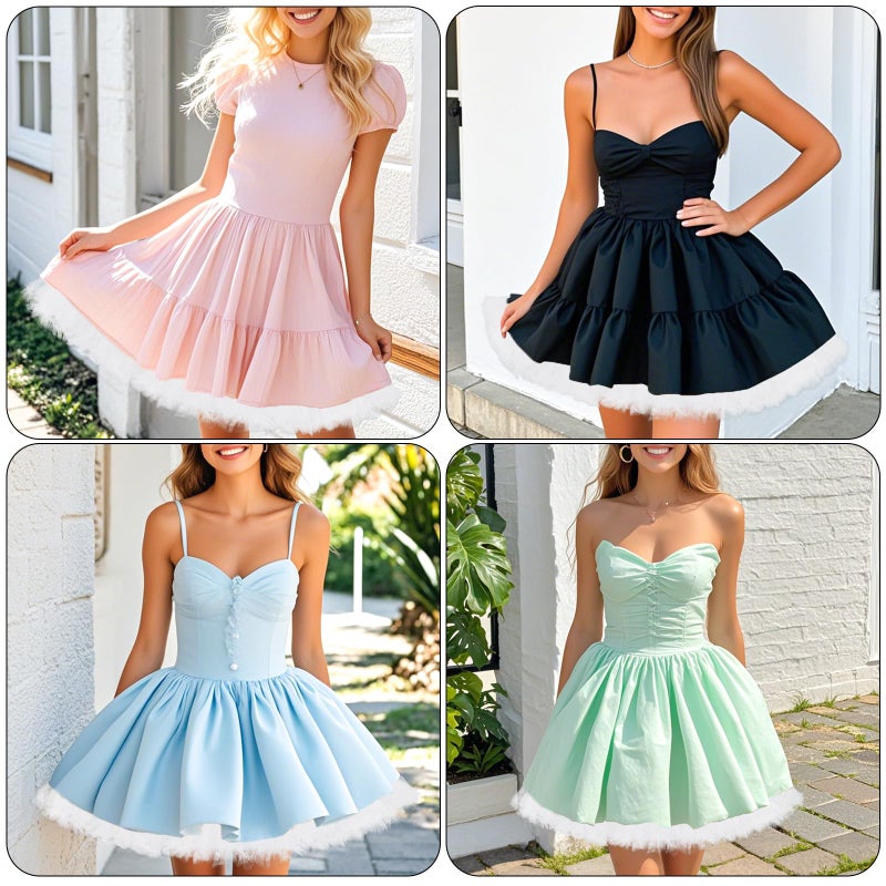 baotongle Women's Petticoat Skirts Tulle Underskirts Puffy Chiffon Half Slips Fluffy Ballet Dress for Women (US, Alpha, One Size, Regular, Short, Standard, White) - Image 2