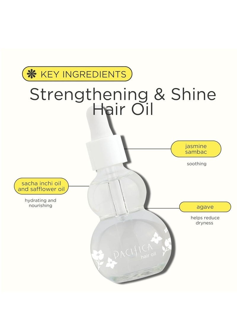 Pacifica Pacifica Hair Oil Treatment - Jasmine Agave - Strength + Shine - Hair Oil for Frizzy Hair & Frizz - adds Glass Shine - Blow Dry Heat Prevention Clean Beauty Vegan & Cruelty-Free Dermatologist Tested  - Image 2