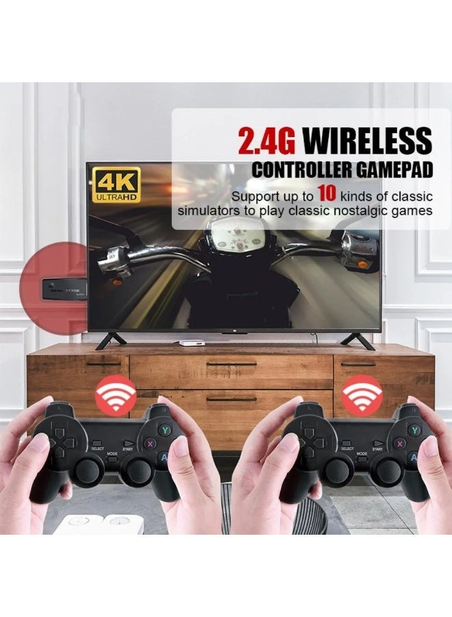 JAJEEK Integrated retro 4K game console with dual 2.4G wireless controllers, plug-and-play video game stick, built-in 3,500 games, 9 classic emulators, high-definition HDMI output for TV - Image 4