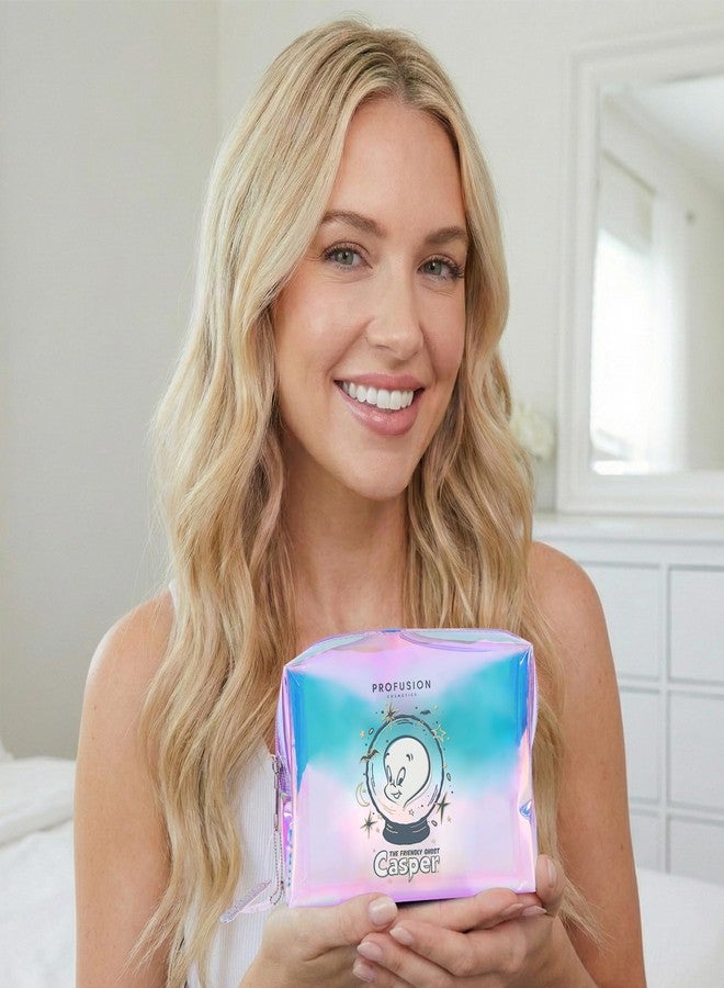 Profusion Cosmetics Casper The Friendly Ghost Makeup Bag with Glow-in-the-Dark Face & Body Gems - Spooky Cute Cosmetic Pouch, Multi-Use Luminous Star Gems for Festivals & Everyday Glam - Image 4