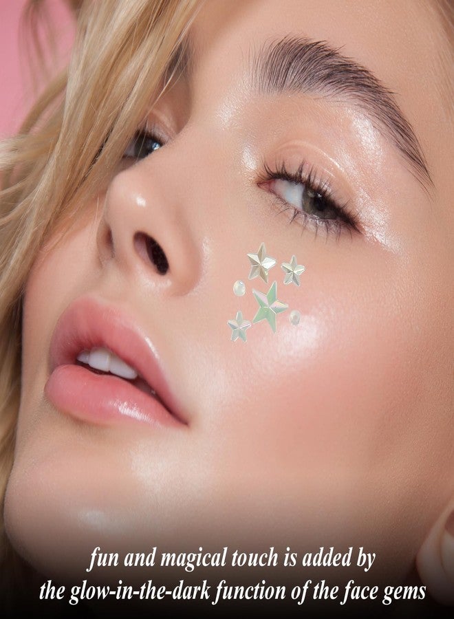 Profusion Cosmetics Casper The Friendly Ghost Makeup Bag with Glow-in-the-Dark Face & Body Gems - Spooky Cute Cosmetic Pouch, Multi-Use Luminous Star Gems for Festivals & Everyday Glam - Image 3