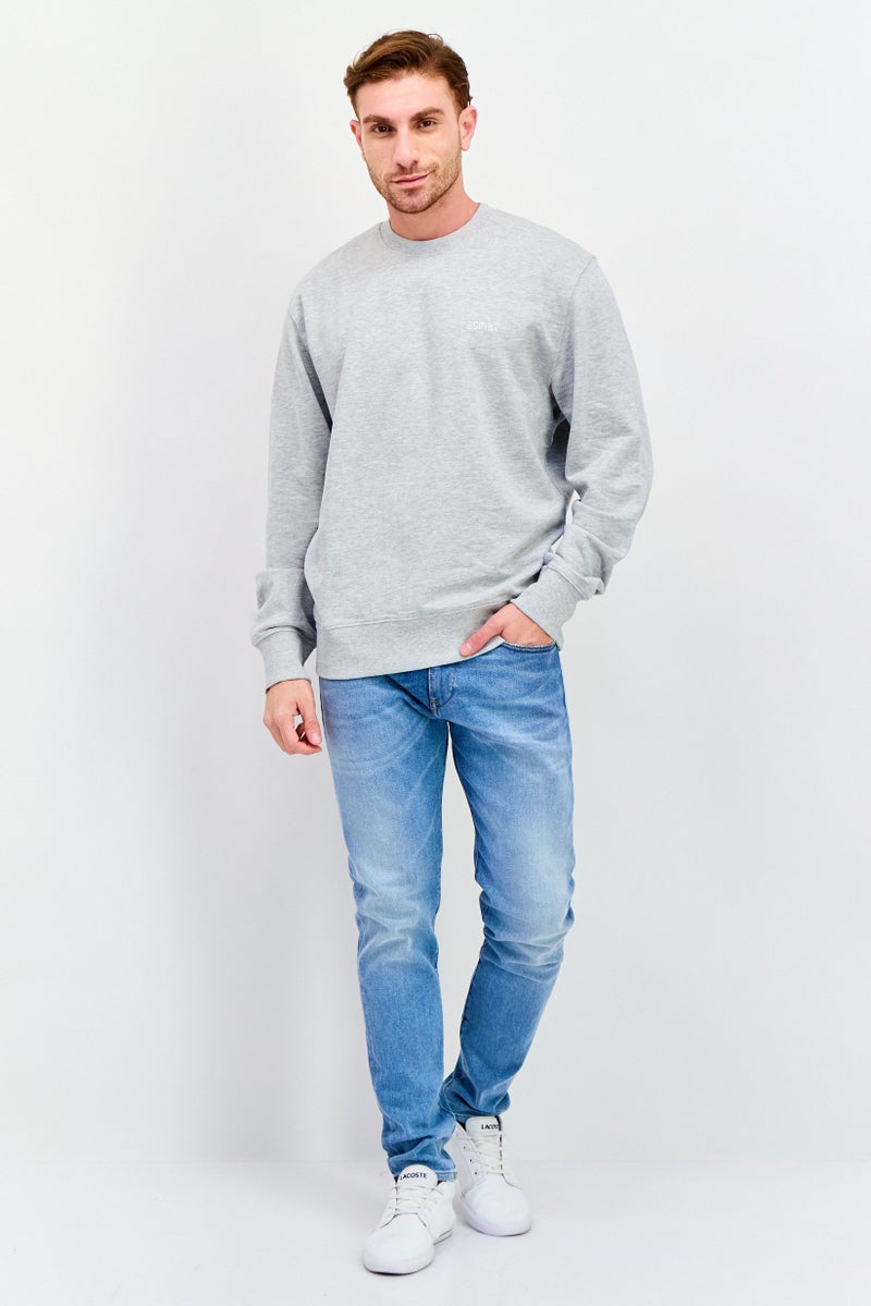 ESPRIT سويت شيرت رجالي بأكمام طويلة وياقة دائرية، رمادي - Image 4