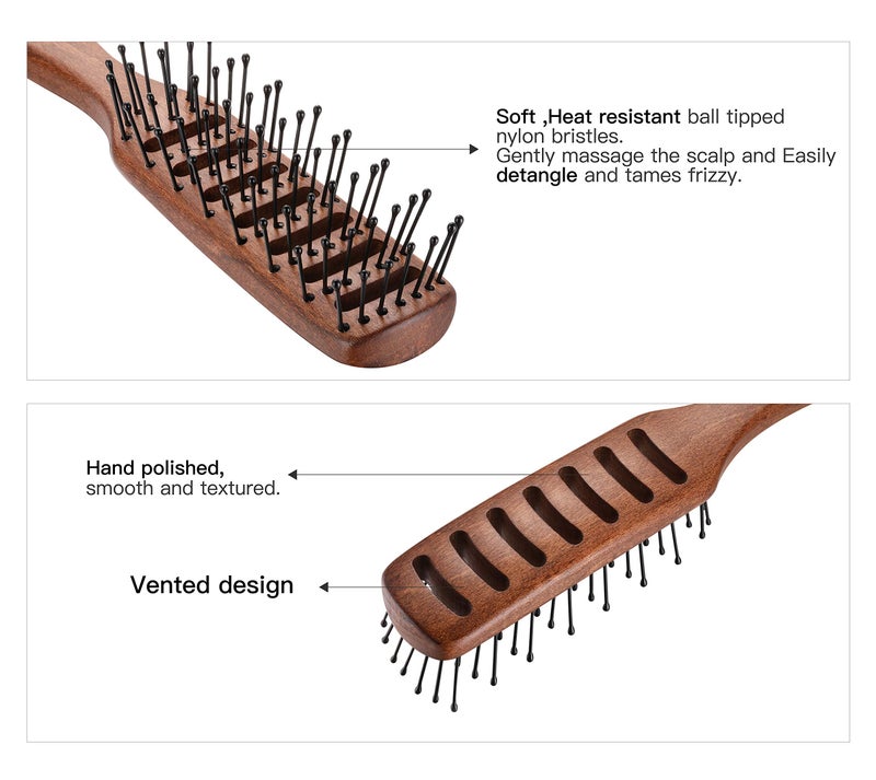 PERFEHAIR Vented Hair Brush for Blow Drying, Men's Vent Volumizing Hairbrush with Ball Tipped Bristles for Styling Dry, Wet, Short, Curly or Straight Hair - Image 3
