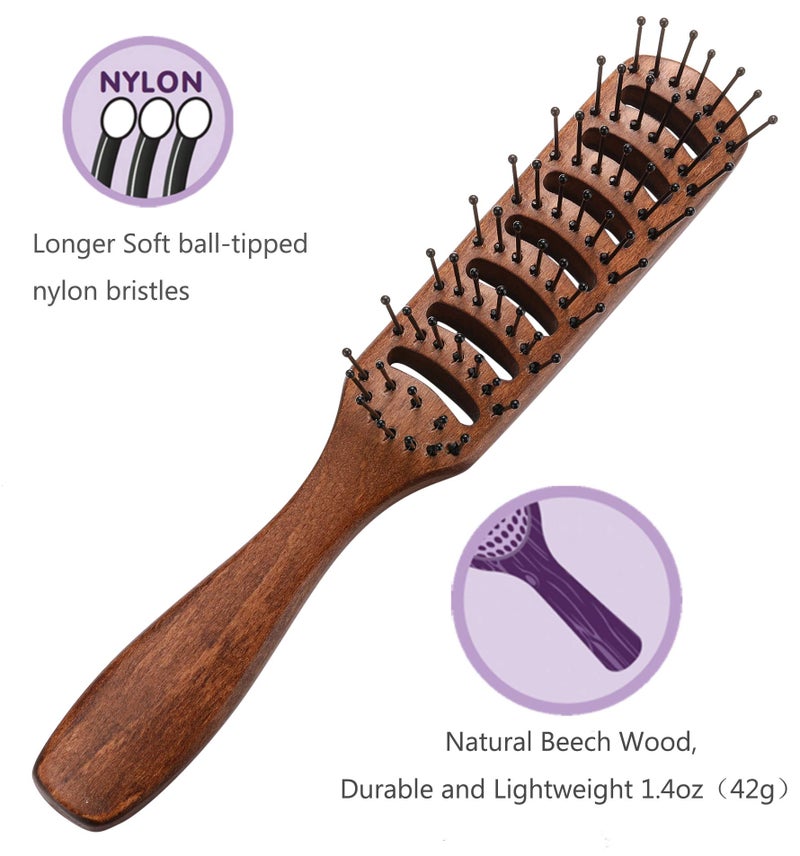 PERFEHAIR Vented Hair Brush for Blow Drying, Men's Vent Volumizing Hairbrush with Ball Tipped Bristles for Styling Dry, Wet, Short, Curly or Straight Hair - Image 2