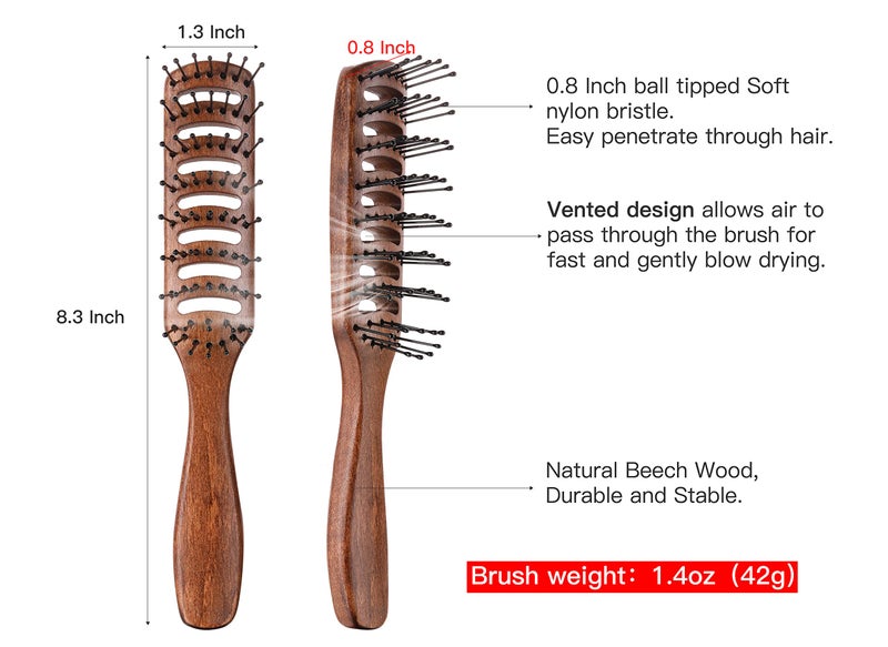 PERFEHAIR Vented Hair Brush for Blow Drying, Men's Vent Volumizing Hairbrush with Ball Tipped Bristles for Styling Dry, Wet, Short, Curly or Straight Hair - Image 4