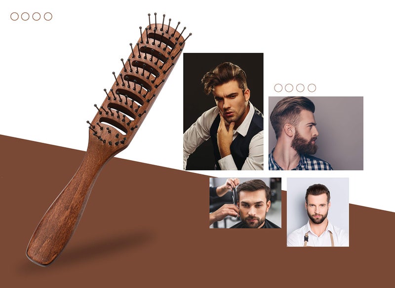 PERFEHAIR Vented Hair Brush for Blow Drying, Men's Vent Volumizing Hairbrush with Ball Tipped Bristles for Styling Dry, Wet, Short, Curly or Straight Hair - Image 5