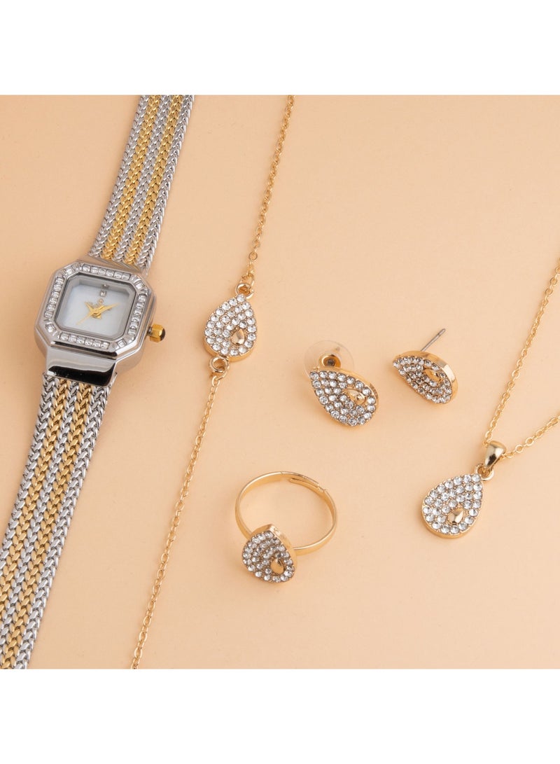 Clasico ✨ Women’s Premium Watch & Artificial Jewelry Gift Set – Watch, Necklace, Earrings, Ring & Bracelet ✨ - Image 2