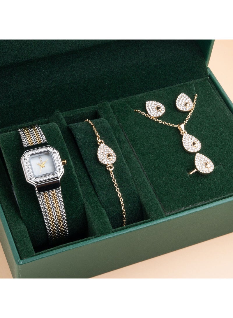 Clasico ✨ Women’s Premium Watch & Artificial Jewelry Gift Set – Watch, Necklace, Earrings, Ring & Bracelet ✨ - Image 3